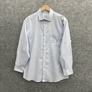 Calvin Klein Men's Wrinkle Free Fresh Dress Shirt Blue, 16-16.5 32/33, L, NEW